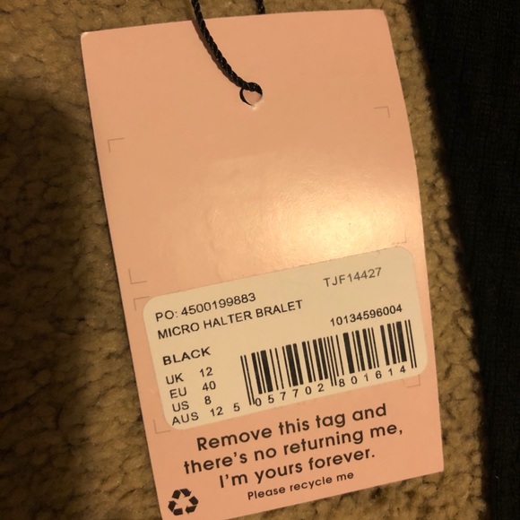 Missguided Ribbed Micro Halter Bralet - Picture 3 of 4